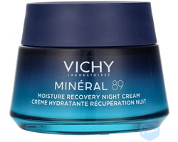 Vichy Minéral 89 Hydraterende Herstellende Nachtcrème - Alle Huidtypes - Melatonine, Hyaluronzuur en Mineralen - 50ml