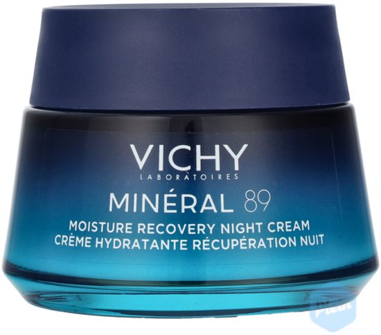 Vichy Minéral 89 Hydraterende Herstellende Nachtcrème - Alle Huidtypes - Melatonine, Hyaluronzuur en Mineralen - 50ml