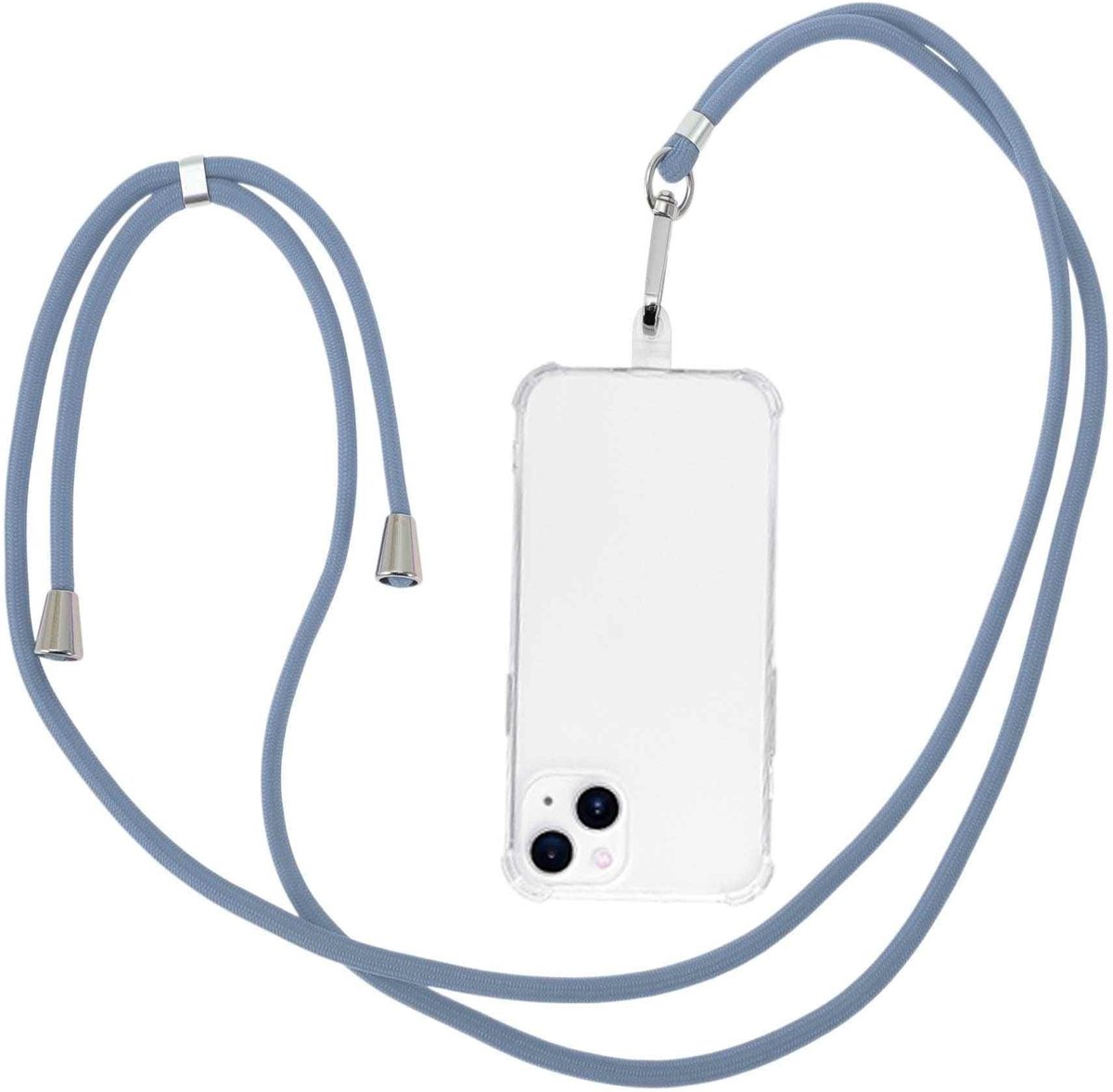 Dailygoods - Verstelbare Telefoonketting voor Smartphones in Grijs-Blauw