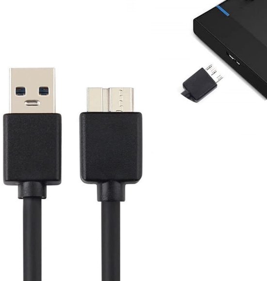 USB 3.0 naar Micro B datakabel 50 cm voor harde schijven, tablet, camera en PC van Merkloos — afbeelding 5