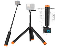 Drijvende handgreep Geschikt voor GoPro, drijfstatiefhandgreep Geschikt voor GoPro Hero 13, 12, 11, 10, 9, 8, 7, 6, 5, 4, 3, DJI OSMO, Insta360 en de meeste actiecamera's, uitschuifbaar en waterdicht