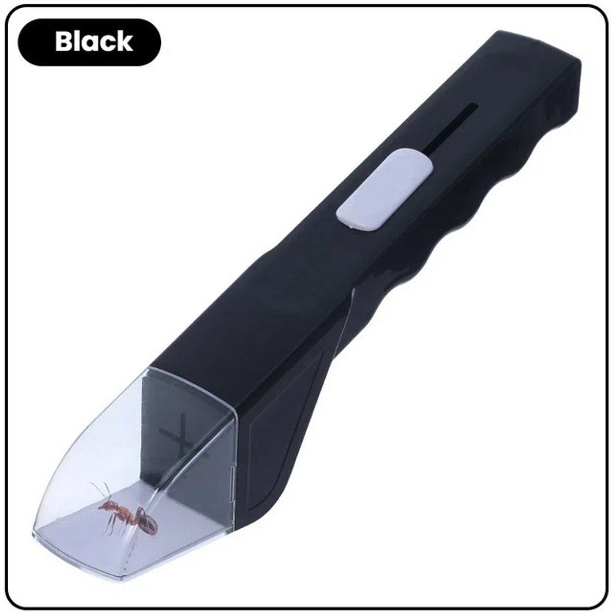 Insectenvanger - Insectenobservatiebox voor buiten - Insectenobservatiebak - insectenvallen - Transparante insectenobservator - Observatietool voor buiten - 28*5*5 cm - Zwart - ABS