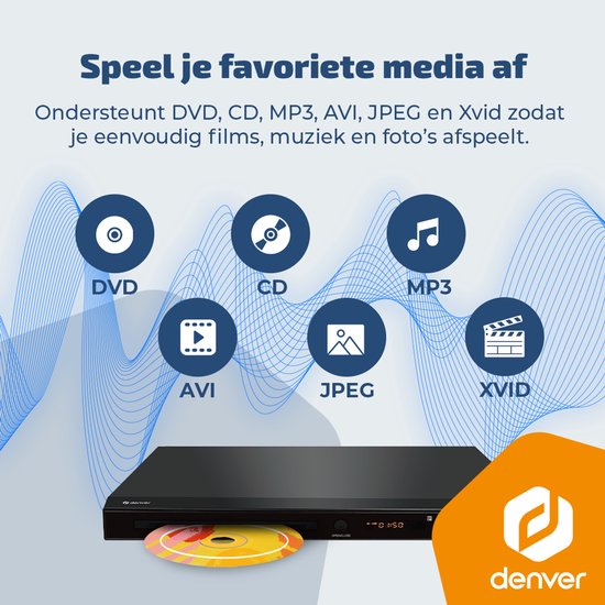 Denver DVD Speler met HDMI - Ondersteund FULL HD - CD Speler - Dolby Digital Decoder - USB / Scart - DVH1245- Zwart — afbeelding 5