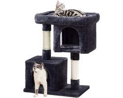 Feandrea - Krabpaal - Kattenboom - Met Groot Uitkijkplatform - 2 Kattenhuisjes - Krabpalen