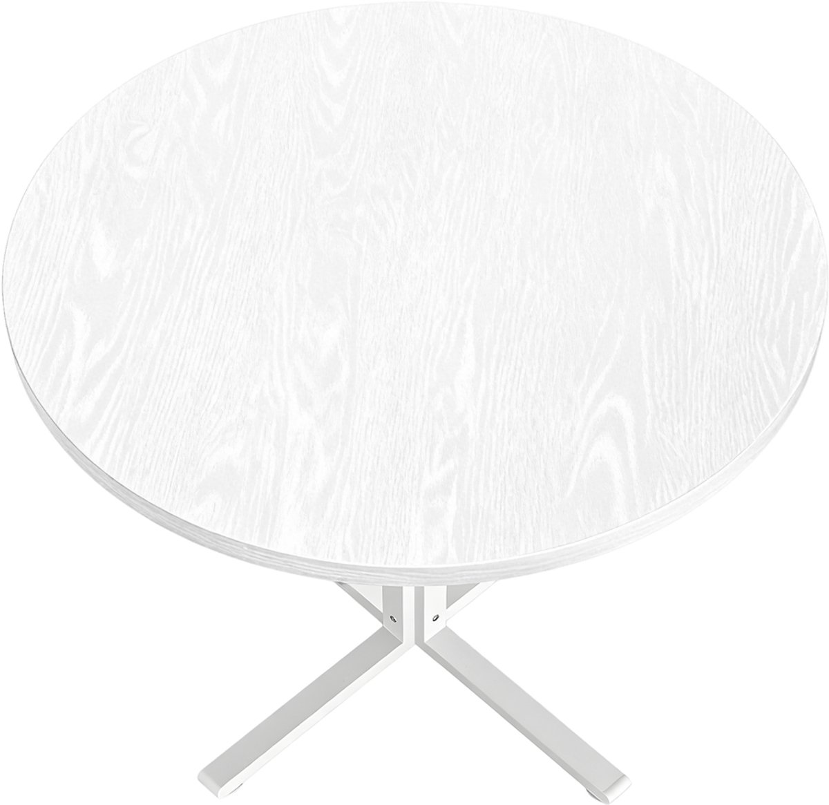 Vasagle Eettafel - Ronde Eettafel - Voor 4 Personen - Waterdicht Tafelblad - Geschikt voor Woonkamer Keuken Wit