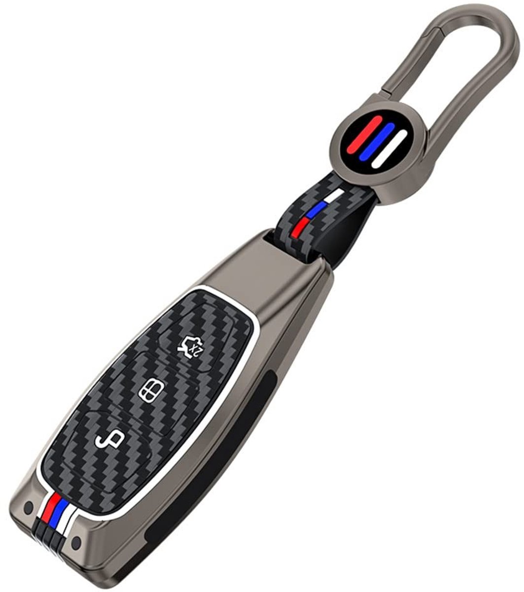 Dailygoody - Zinklegering autosleutelhoes - Siliconen hoes - Matte kleur - Bescherming - Geschikt voor Ford modellen - Sleutelhanger inbegrepen