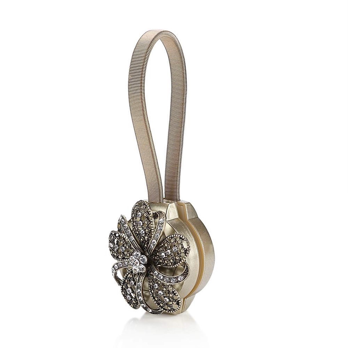 Dailygoody - Raamgordijn - Magnetische clips - Elegant en praktisch - Bronskleurig - Vouwhouder - Geschikt voor ramen - Meerdere doeleinden