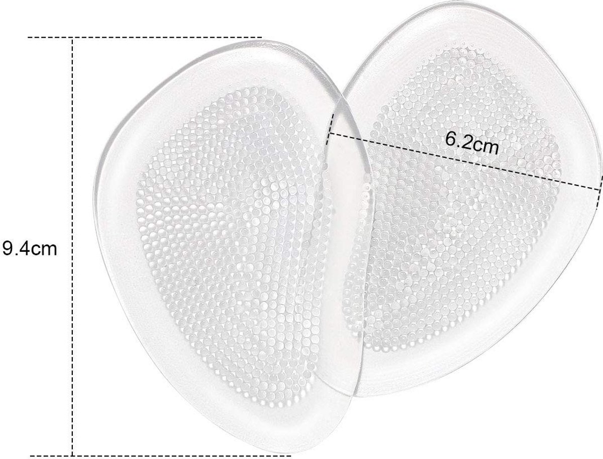 Dailygoody - High Heel Pads - Metatarsal Pads - Snelle Pijnverlichting - 3 Paar - Gel Inlegzolen - Voorkom Blaren en Eeltvorming - Geschikt voor Dames