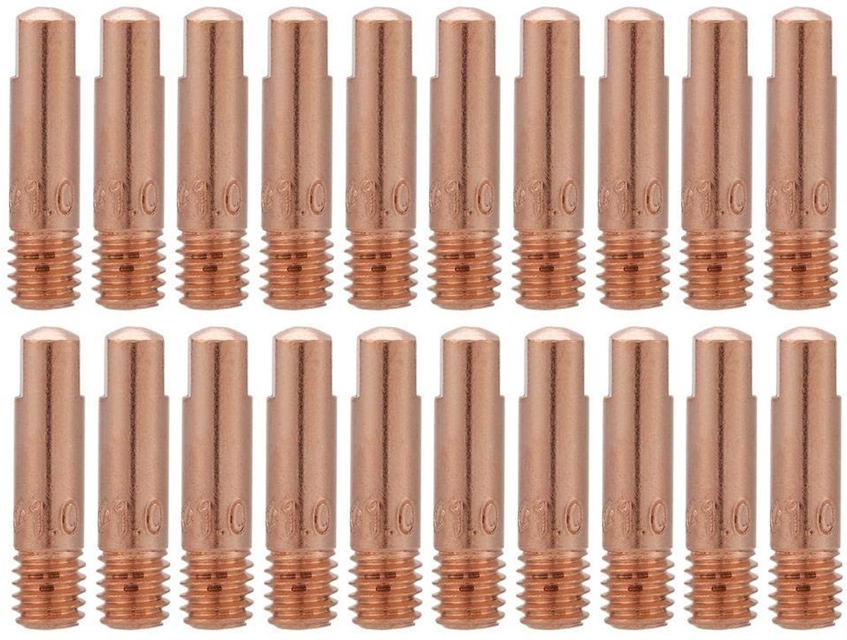 Dailygoody - Koperen Tip 0.8mm 1.0mm - Lastoorts Verbruiksartikelen - 20Pcs - Duurzaam en Betrouwbaar - Geschikt voor Lastoortsen - 1.0mm