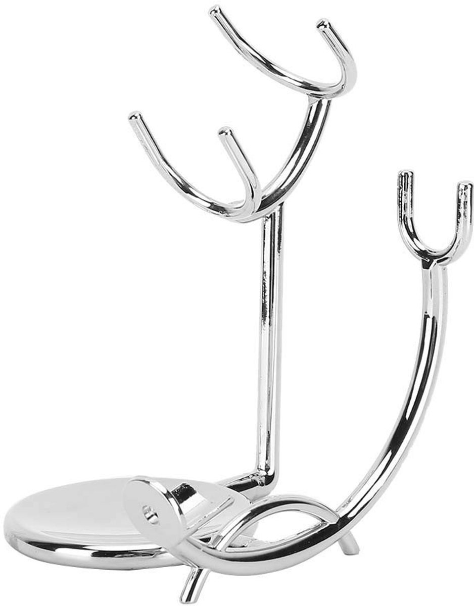 Dailygoody - Scheermes - Scheerkwasthouder - Handmatige modus - Zilver - Haarknipgereedschap - Prachtige houder - Geschikt voor elke scheerervaring