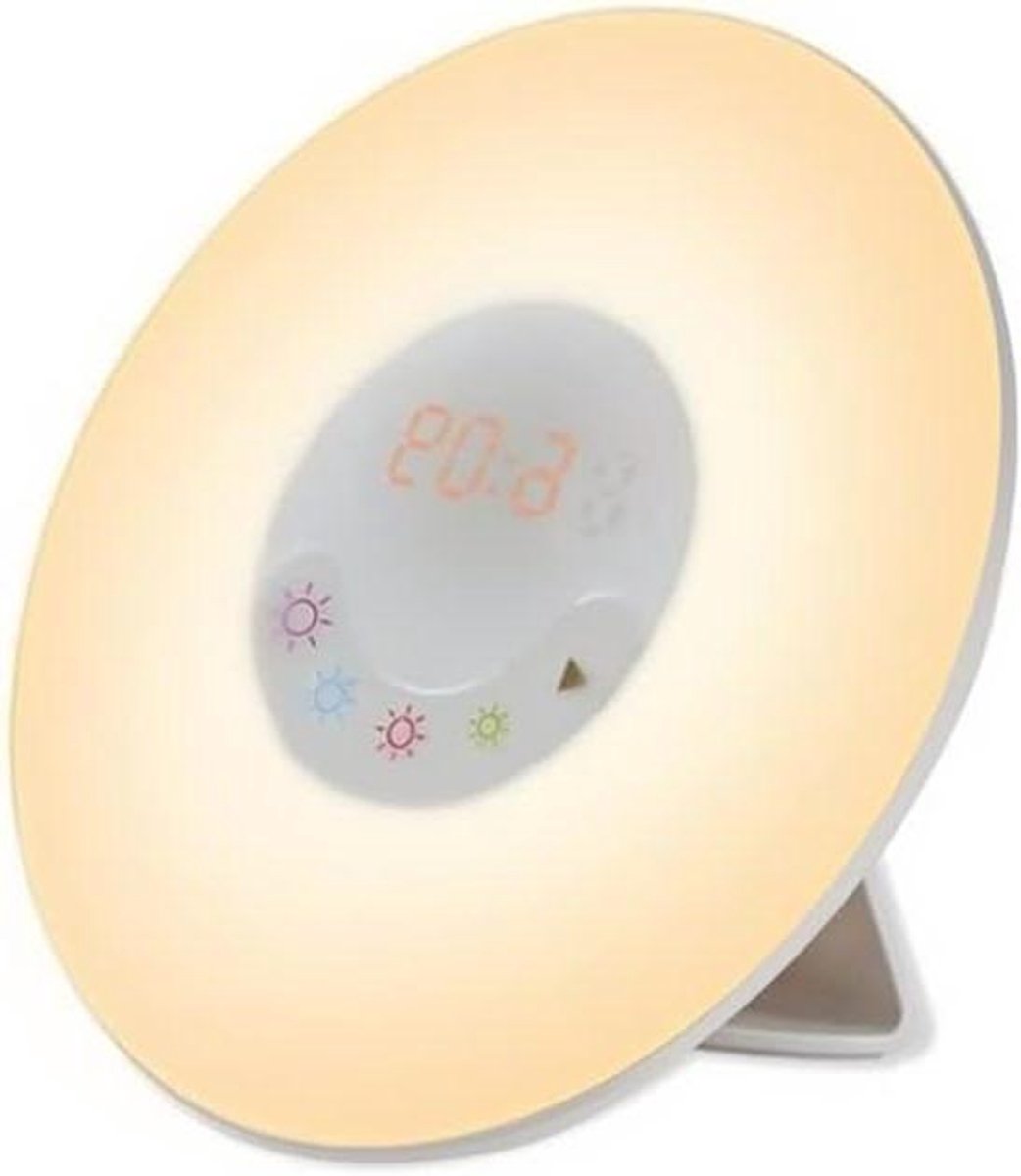 Wekker met Licht - Digitale Klok Nachtlampje - Rustig Wakker Worden - Zonsopgang Simulatie - 18 Centimeter - A