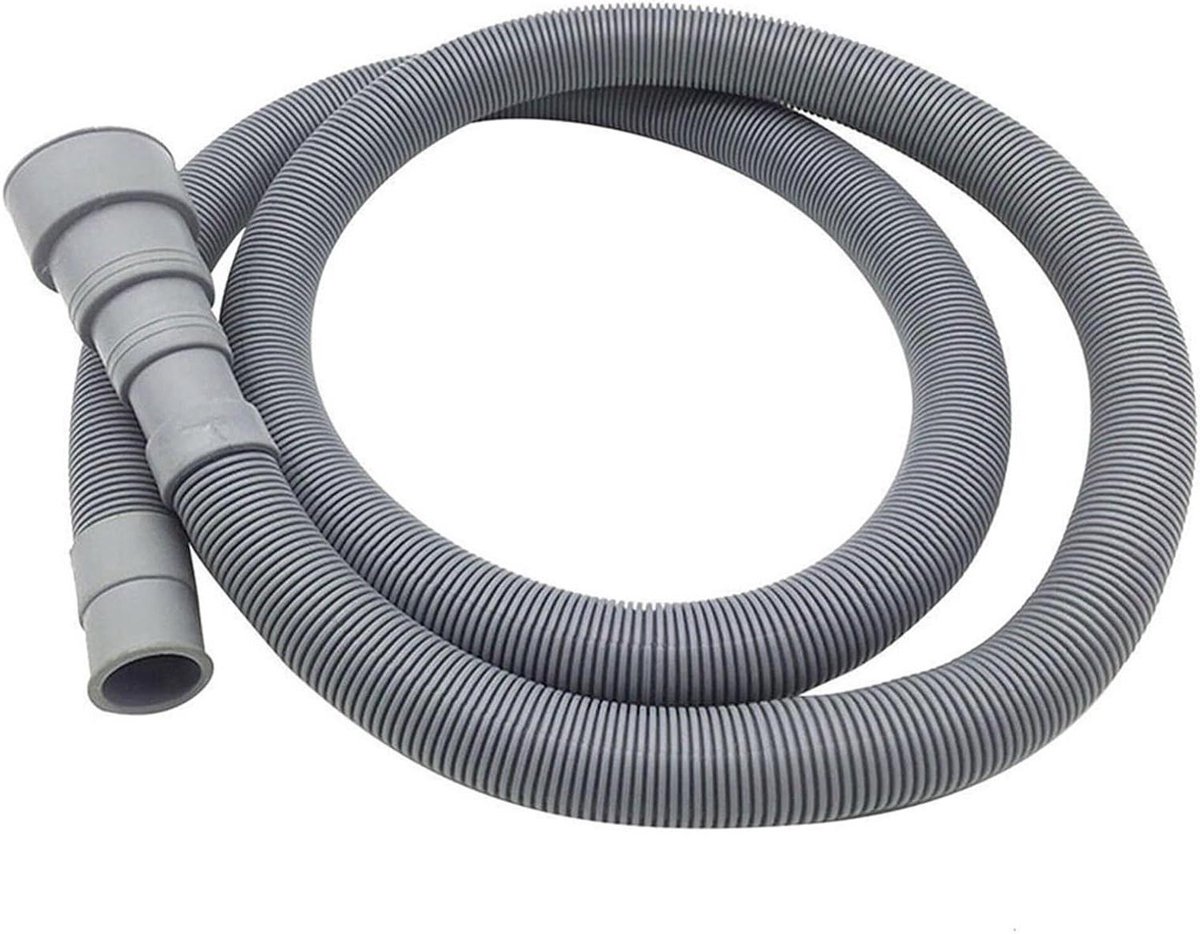 Afvoerslang Wasmachine - Vaatwasser Slang Verlenging - Apparaten Aansluiten - Dikke Golfstructuur - 200 cm - Grijs