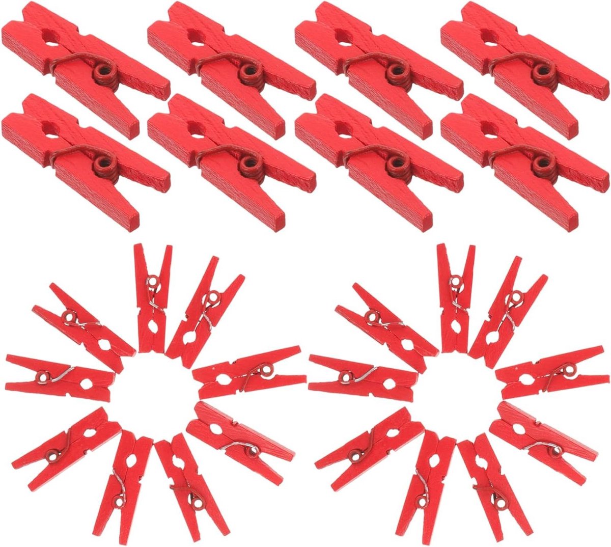 Mini Wasknijpers - Kleine Kledingclips - Foto Decoratie - Sterke Constructie - 2.5 cm - Rood