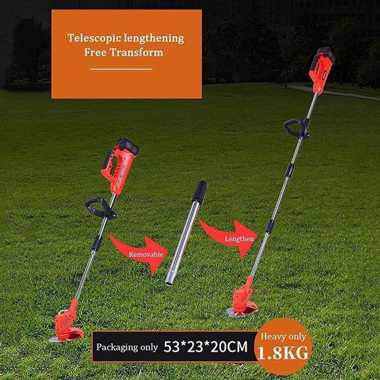 Handmaaier Cilinder Maaier - Elektrische Grasmaaier Draadloos - Gazon Onderhoud - Draagbaar Lichtgewicht - 18 kg - Groen — afbeelding 3