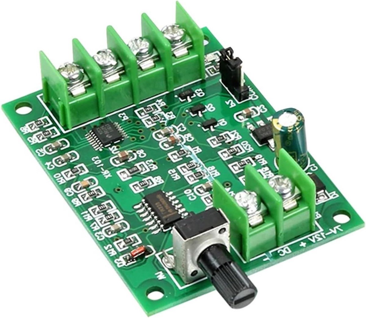 Motor Driver Board - Borstelloze Motor Controller - Motoren Aansturen - Overstroombeveiliging - 6.3 x 4.5 cm - Groen Zwart