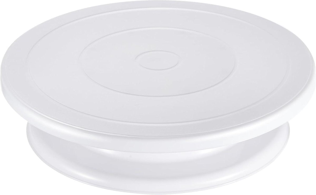 Taart Draaitafel - Decoratie Plateau - Taart Versieren - Soepele Rotatie - 28 cm Diameter - Wit