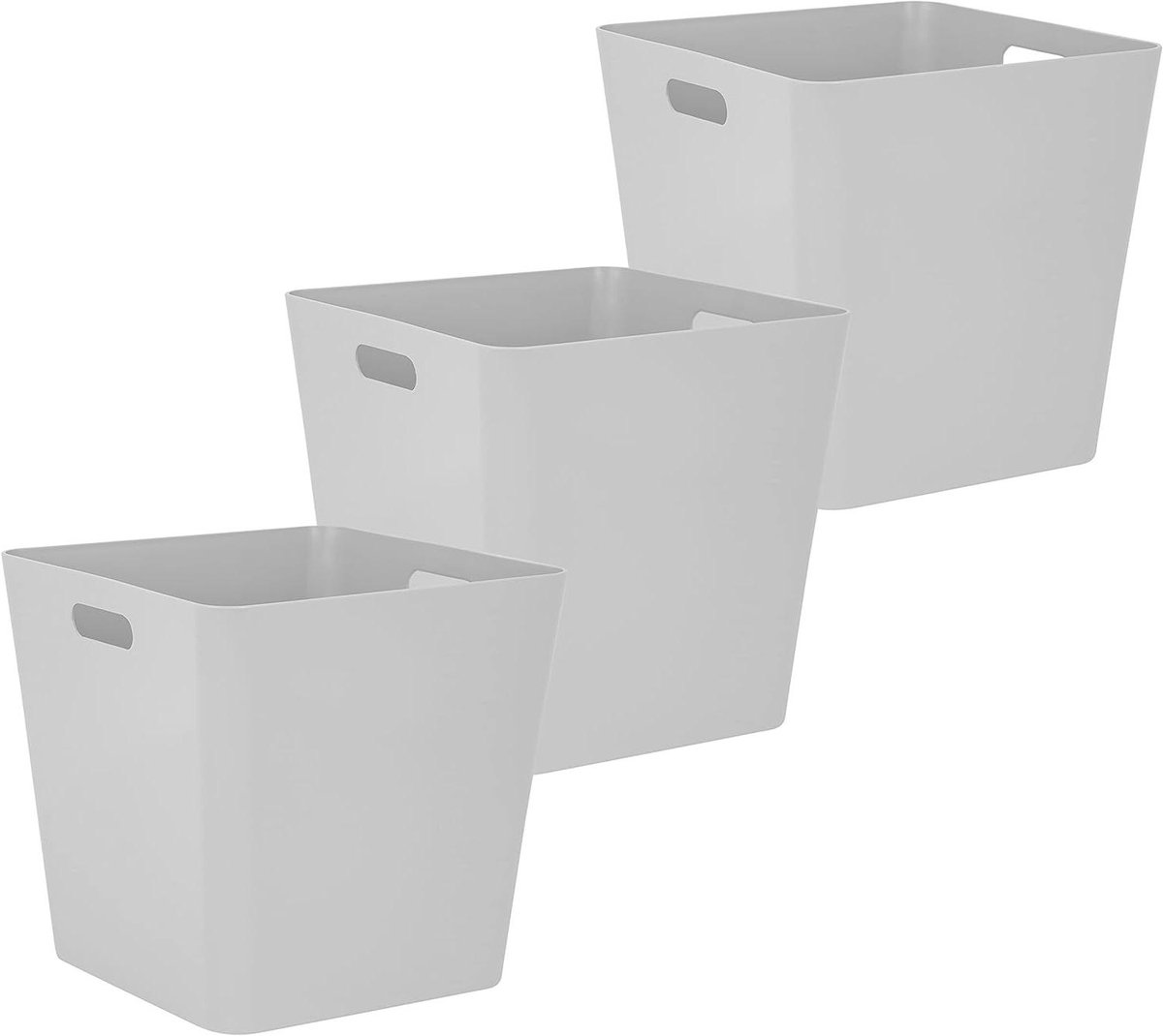 Opbergbox Set - Opbergmandjes - Ruimte Organiseren - Dikke Wand Constructie - 30 x 30 cm - Grijs