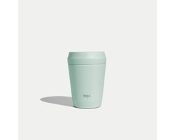 topl Reisbeker To Go Tumbler 8oz/235ml H133mm Mint Twist to open, drink 360 Patented Lid Made with RCS (Recycled Steel ) certified recycled materials and vacuum insulated Travel Mug Thermosbeker