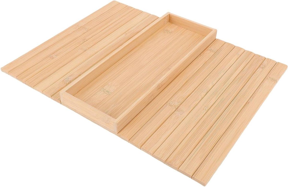 Bank Armsteun Tafel - Fauteuil Tray - Ontspannen Zitten - Opvouwbaar Bamboe Ontwerp - 36 x 17 cm - Natuurlijk Hout
