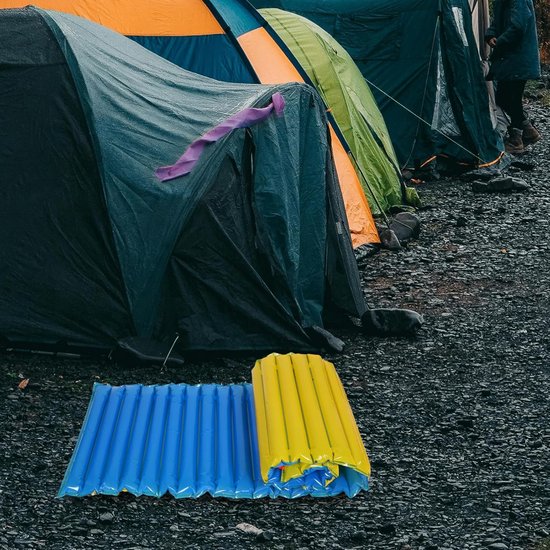 Luchtbed Vloermat - Kampeer Slaapmat - Buiten Kamperen - Lekpreventie Ontwerp - 200 x 60 cm - Blauw — afbeelding 4
