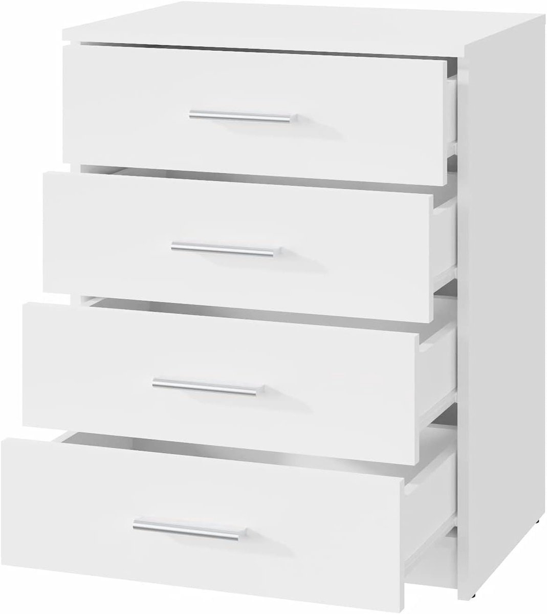 Ladekast - Opbergkast - Woonkamer Organiseren - Moderne Look - B60 x H75 cm - Wit