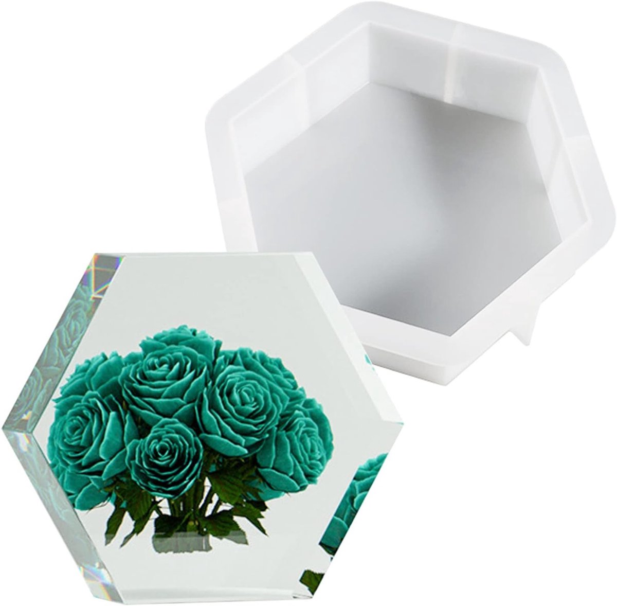 Grote Siliconen Mallen voor Hars Gieten, Hexagonale Vormen, 3D Epoxy Mallen voor Bloemen, Perfect voor DIY Trouwringen en Huisdecoratie