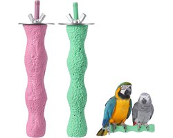 Bird Beak Grinding Stone - Anti-Slip Nail Trimming Stick - Natuurlijk Slijpen Van Snavel En Klauwen - Veilig Kauwspeeltje Voor Papegaaien - 2 Stuks - Voor Parkiet Kakatoe Grasparkiet Kooi