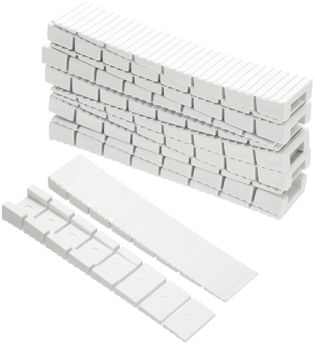 Onderlegwiggen 40 Stuks - Compensatie wiggen - Meubels Uitlijnen - Antislip Oppervlak - 99 cm - Wit