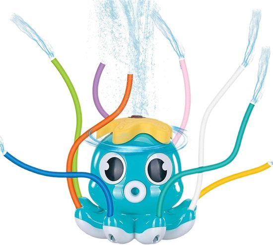 Octopus Watersproeier - Tuinsproeier Kinderen - Buiten Spelen - 8 Zwaaiende Slangen - 16 x 15.5 x 15 cm - Blauw