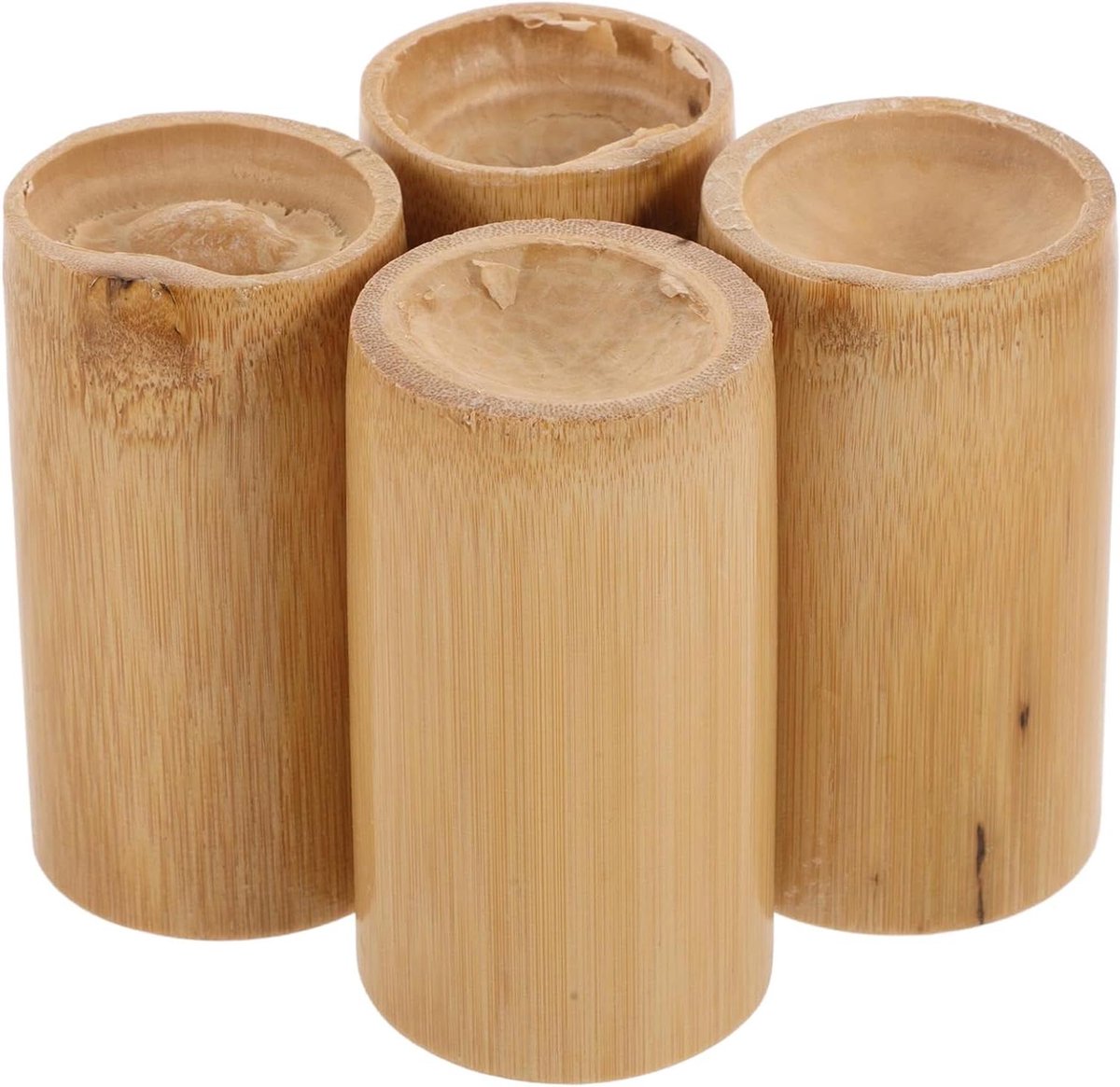 Bamboe Cupping Cups - Massage Bekers - Therapeutisch Gebruik - Duurzaam Bamboe Materiaal - 4 Stuks - Bruin