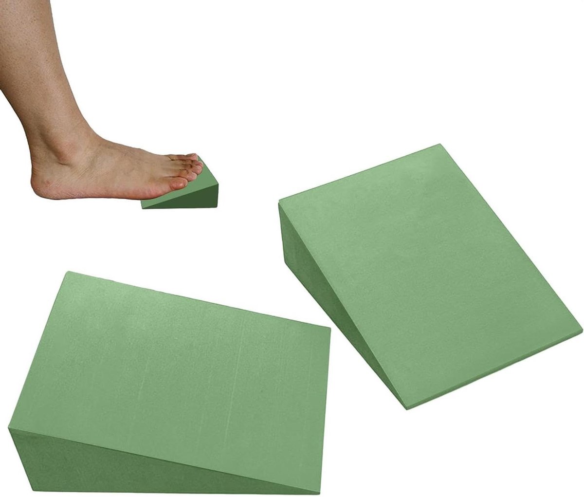 Schuimwig voor Oefeningen - Schuine Plank - Kuitspier Versterken - Milieuvriendelijk EVA Materiaal - 15x12x5cm - Groen