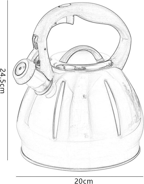 Waterkoker Stove Top Camping Waterkokers met Hittebestendig Handvat 3L Grote Capaciteit Fluitketel voor Kokend Water Camping Waterkoker The New — afbeelding 3