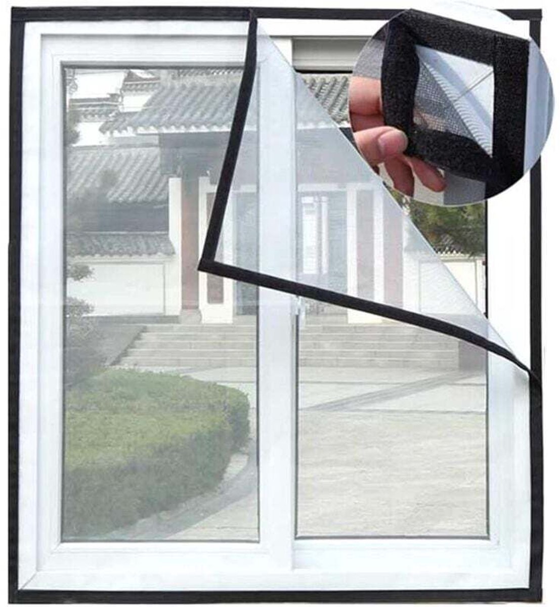 Kattenbeschermingsnet, zelfklevend horgaas geschikt voor ramen, verstelbaar insectennet, transparant kattenbeschermingsnet, muggennet, 130x150 cm