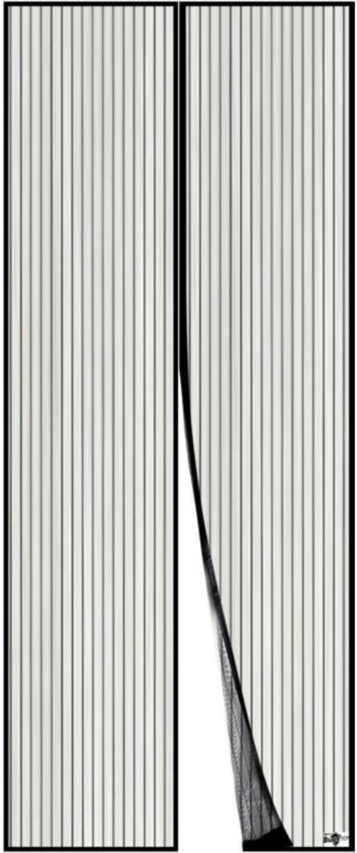 Magnetisch muggennet, geschikt voor deuren, gaasgordijn, magnetische sluiting aan boven- en onderkant, sluit automatisch, houdt de binnenlucht fris (120x220 cm, zwart).