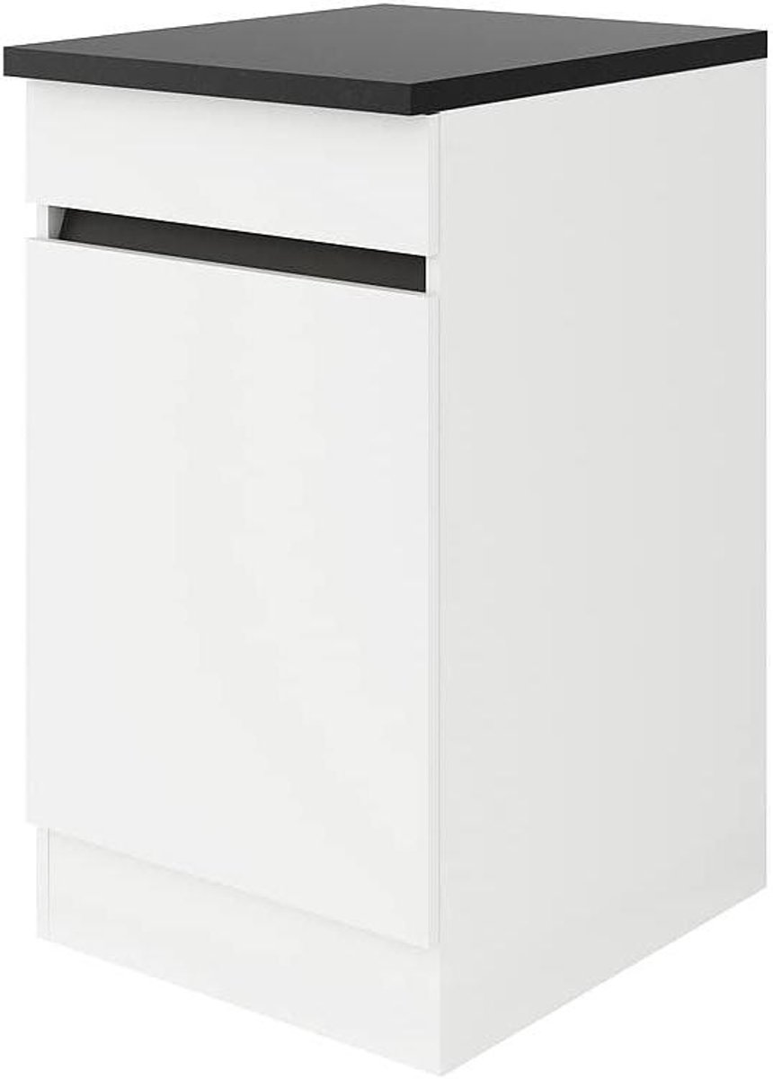 Keukenonderkast - Keukenkastje - Keuken organiseren - Verstelbare plank - 50 cm breed - Wit mat