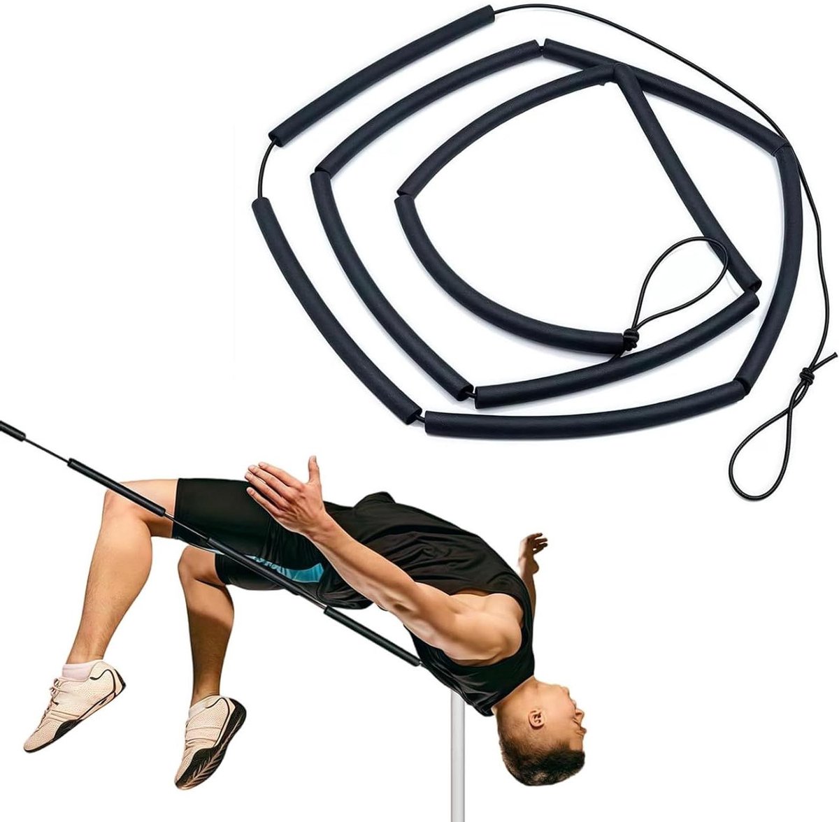 Elastische dwarsstang - Springstang turnen - Sporttraining verbeteren - Opvouwbaar en draagbaar - 25 meter - Niet gespecificeerd