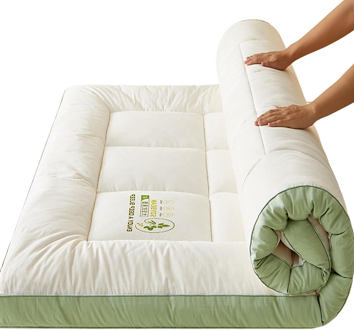 Opvouwbare Matras - Gastenslaapmat - Tijdelijk Slapen - Traditioneel Japans Design - 180 x 200 cm - Groen