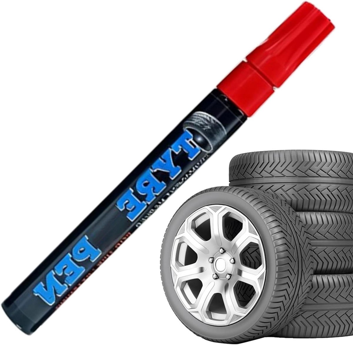 Banden Markeerstiften - Verf Pen - Voertuig Decoratie - Snel Drogend Permanent - 14 x 2 x 2 cm - Rood