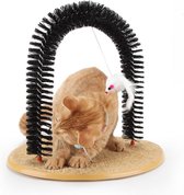 Brosse pour chat - Brosse à gratter pour la tête du chat - Griffoir avec arche - Appareil de massage à gratter - Convient aux chats d'intérieur - Poteau de toilettage pour chats qui perdent leurs poils