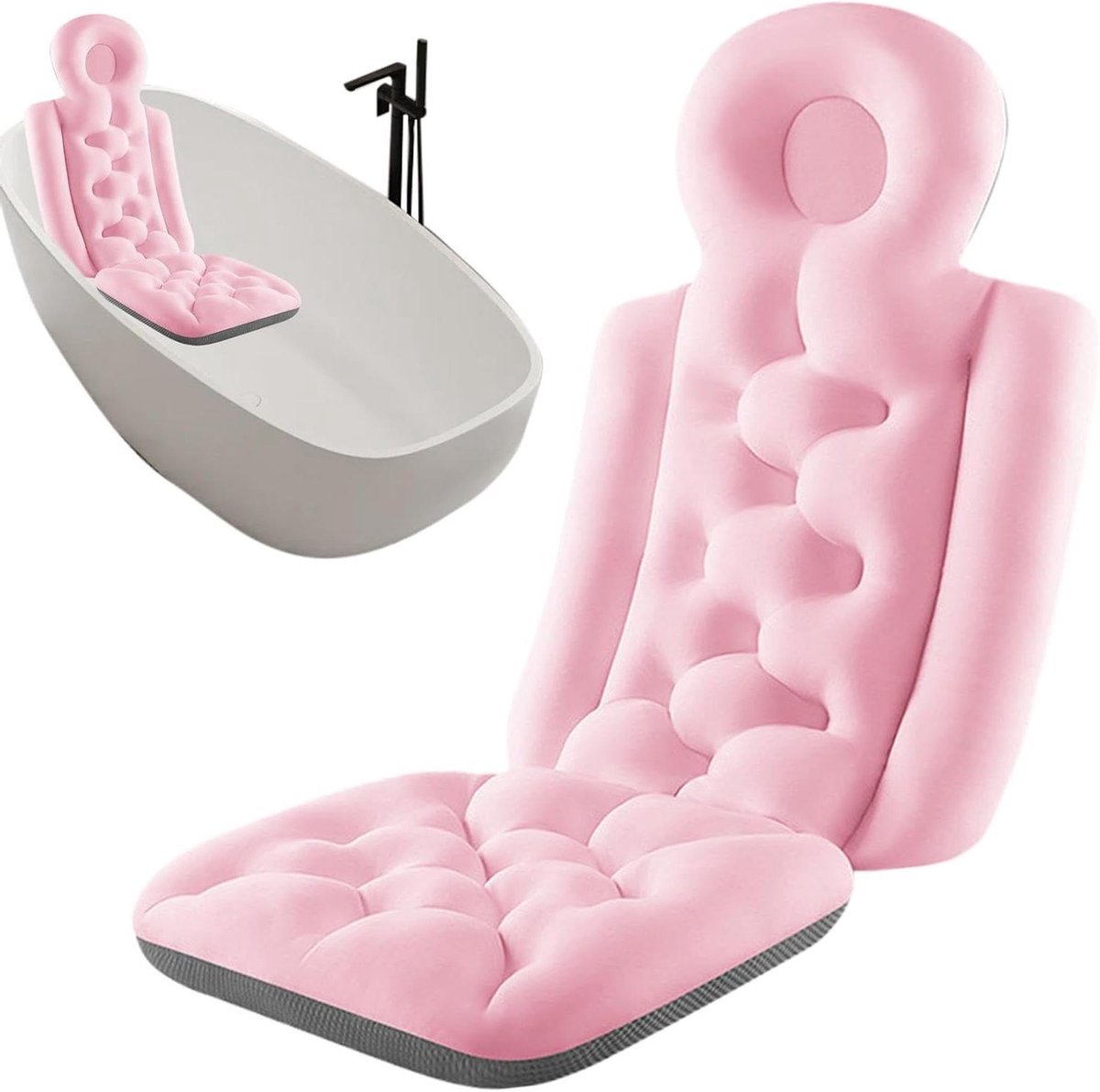 Badkussen - Badmat kussen - Ontspanning thuis - Full body ondersteuning - 40 x 93 cm - Roze