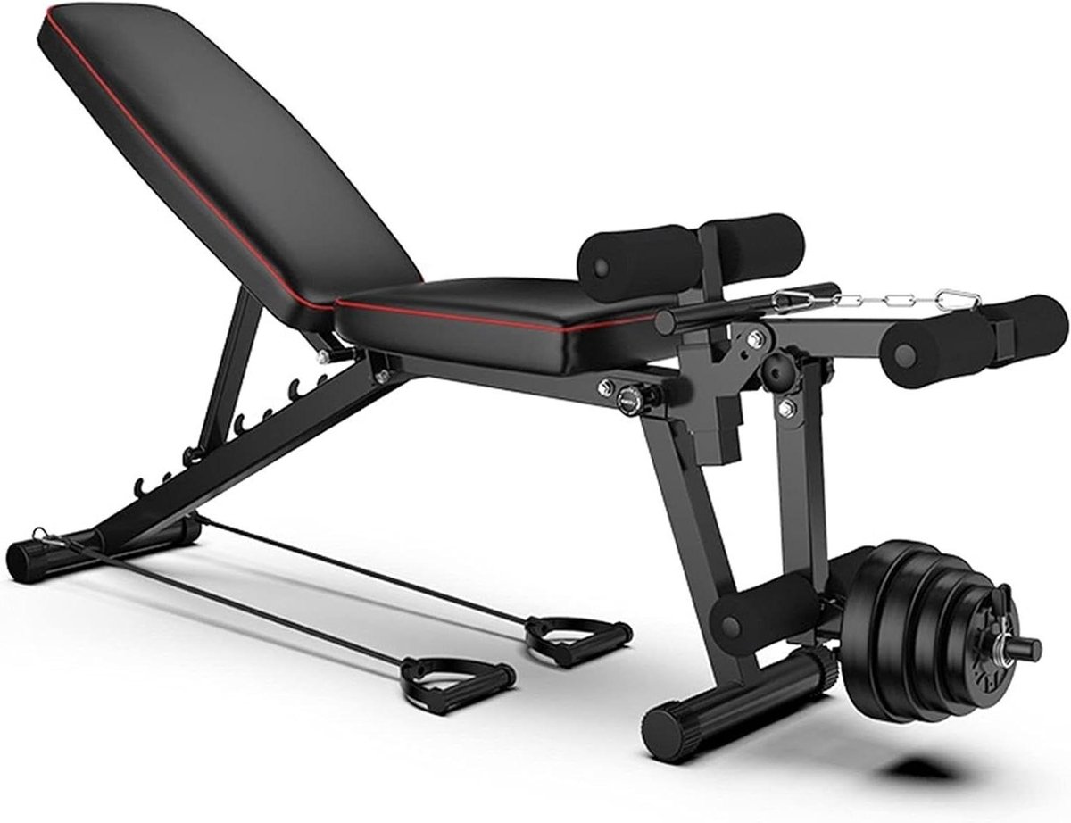 Fitness Bank - Oefenbank Verstelbaar - Full Body Workout - 5 Posities Instelbaar - 10 kg - Zwart