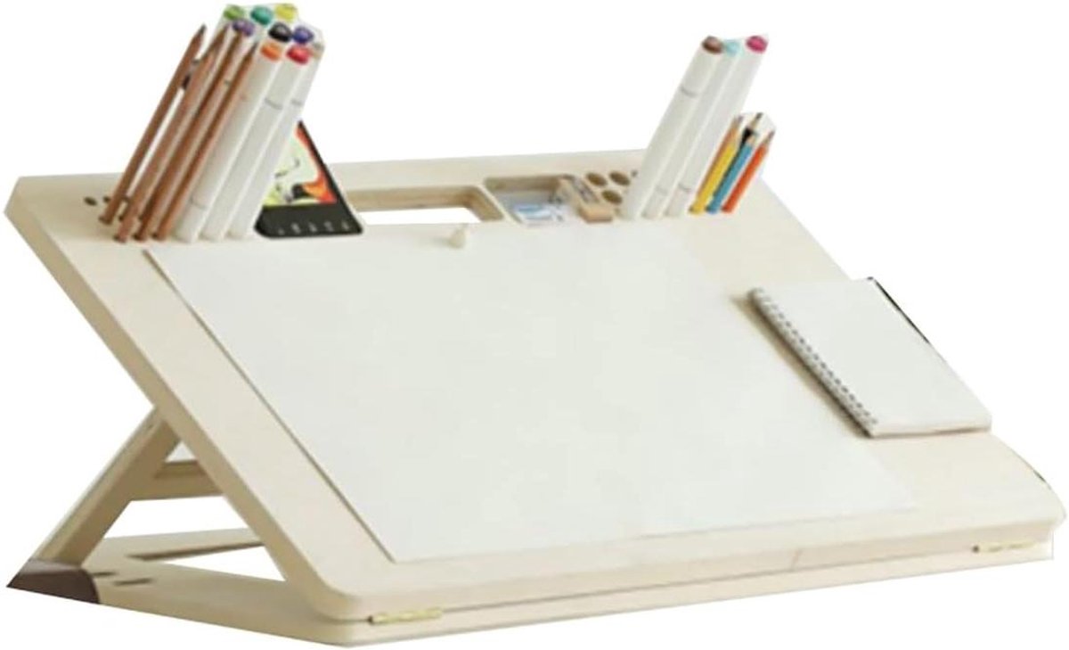 Tekentafel Ezel - Schets Tablet - Artistiek Werk - Verstelbare Hoek - Draagbaar Ontwerp - Natuurlijk Hout