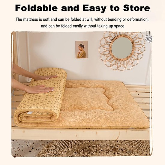 Oprolbaar Matras - Vloerbed - Comfortabel Slapen - Dikke Ondersteuning - 120x - Grijs — afbeelding 2