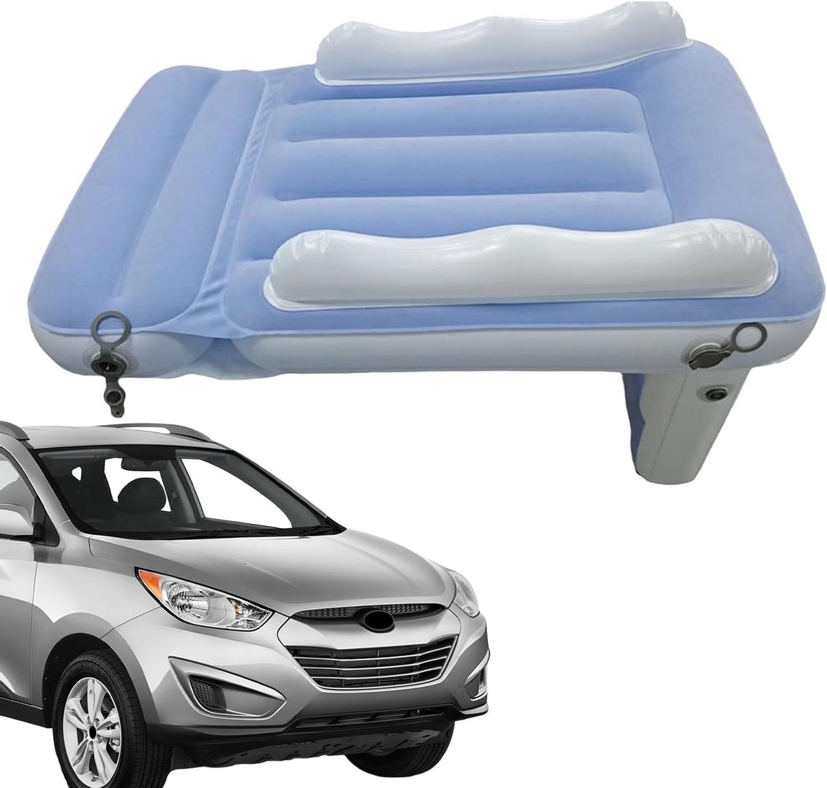 Opblaasbaar Reisbed - Vliegtuig Bed - Comfortabel Slapen - Met Veiligheidsbumpers - 80 x 60 cm - Paars