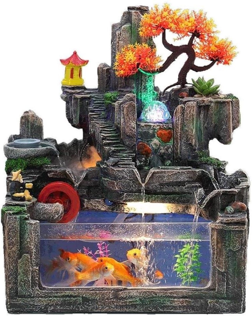 Tafelfontein - Binnenfontein Aquarium - Ontspannen Sfeer Creëren - Hars Rotslandschap - 50 Gram - Naturel