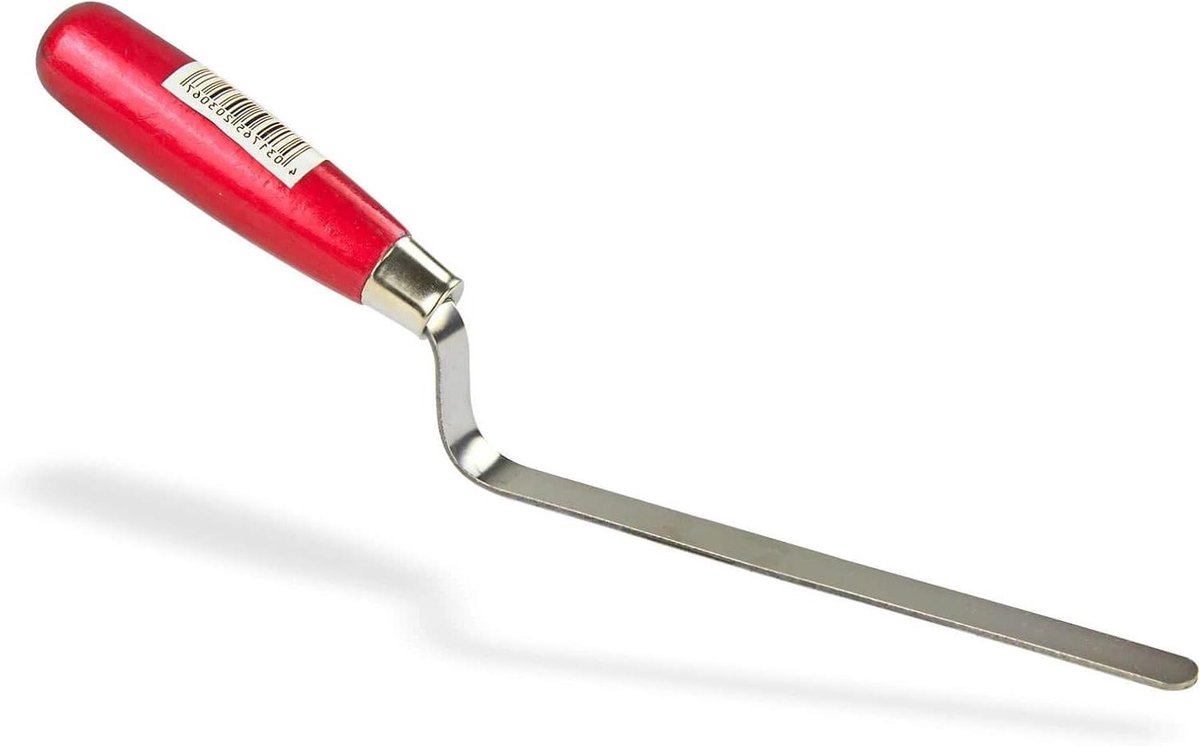 Voegtroffel - Voegkelle - Muur en plafond voegen - Ergonomische houten handgreep - 12 mm - Zilver