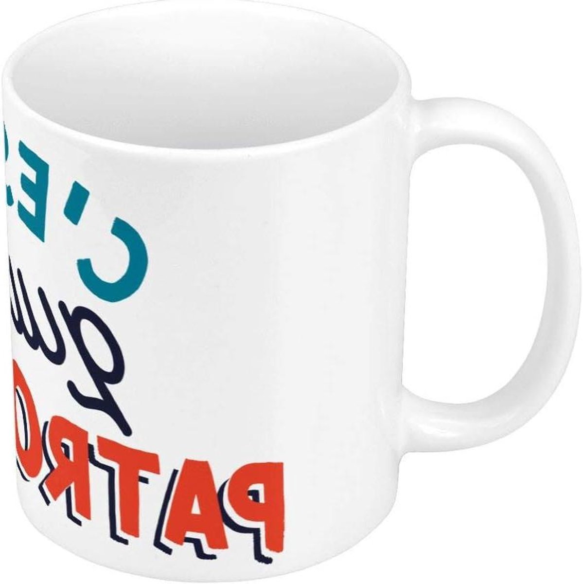Keramische Mok - Kop Koffie - Dagelijks Gebruik - 360 Graden Print - 325 ml - Wit