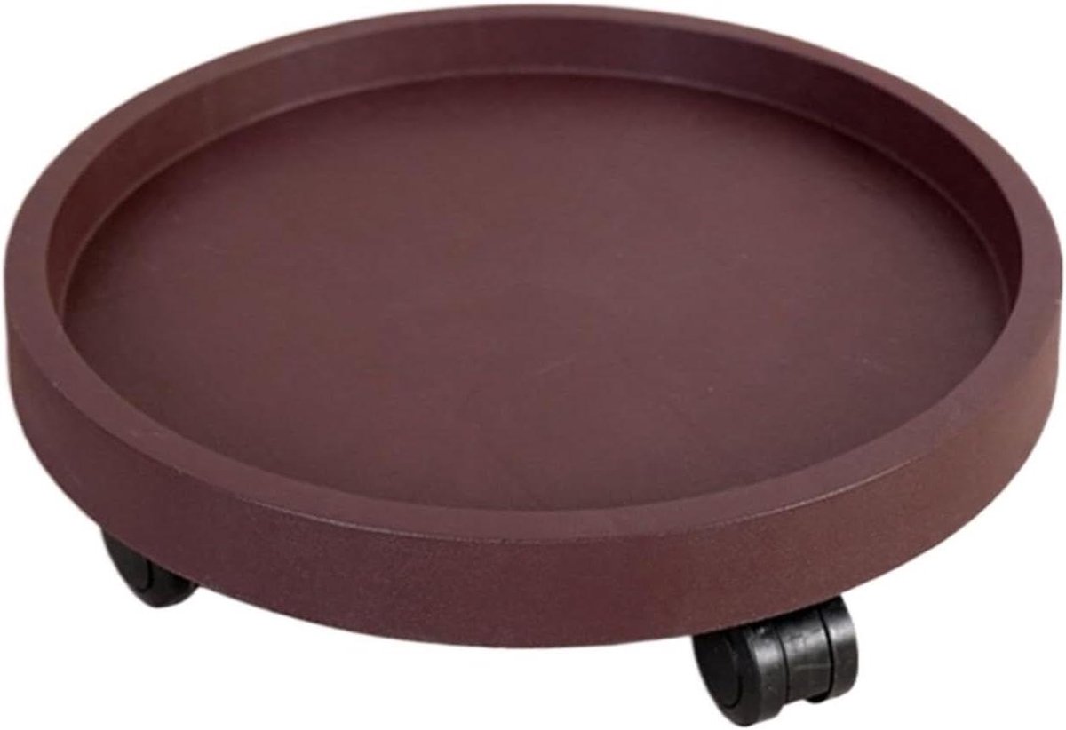 Plantenwagen met wielen - Bloempot verplaatser - Planten verplaatsen - Afsluitbare wielen - 32 cm - Bruin