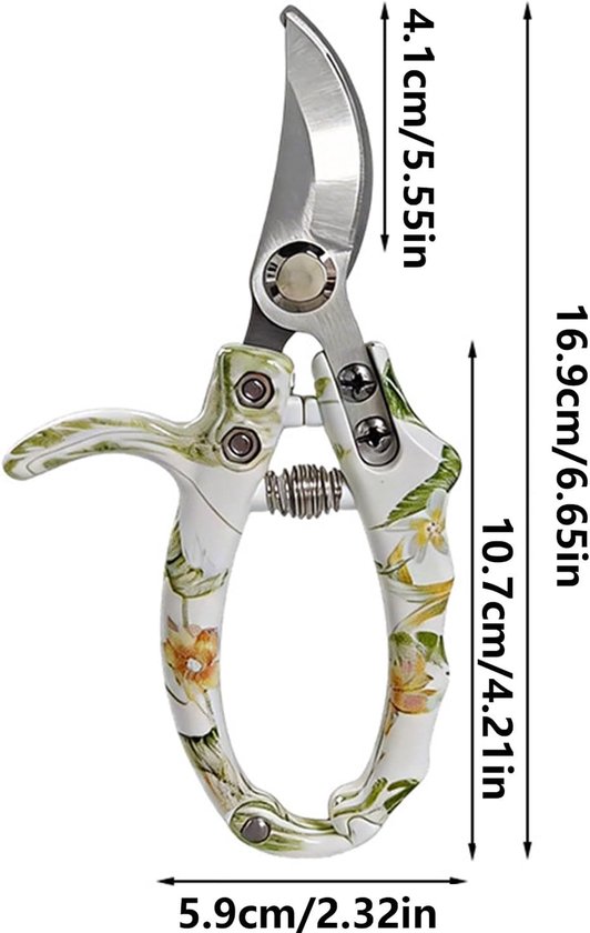 Daity 1 Stuk - Tuinschaar - Robuuste schaar, antislipschaar met duurzaam mes, geschikt voor gazon, snoeischaar, tuingereedschap voor heggen, bloemen, groenten, landschapsarchitectuur, buiten- en binnentuin. van Daity — afbeelding 5