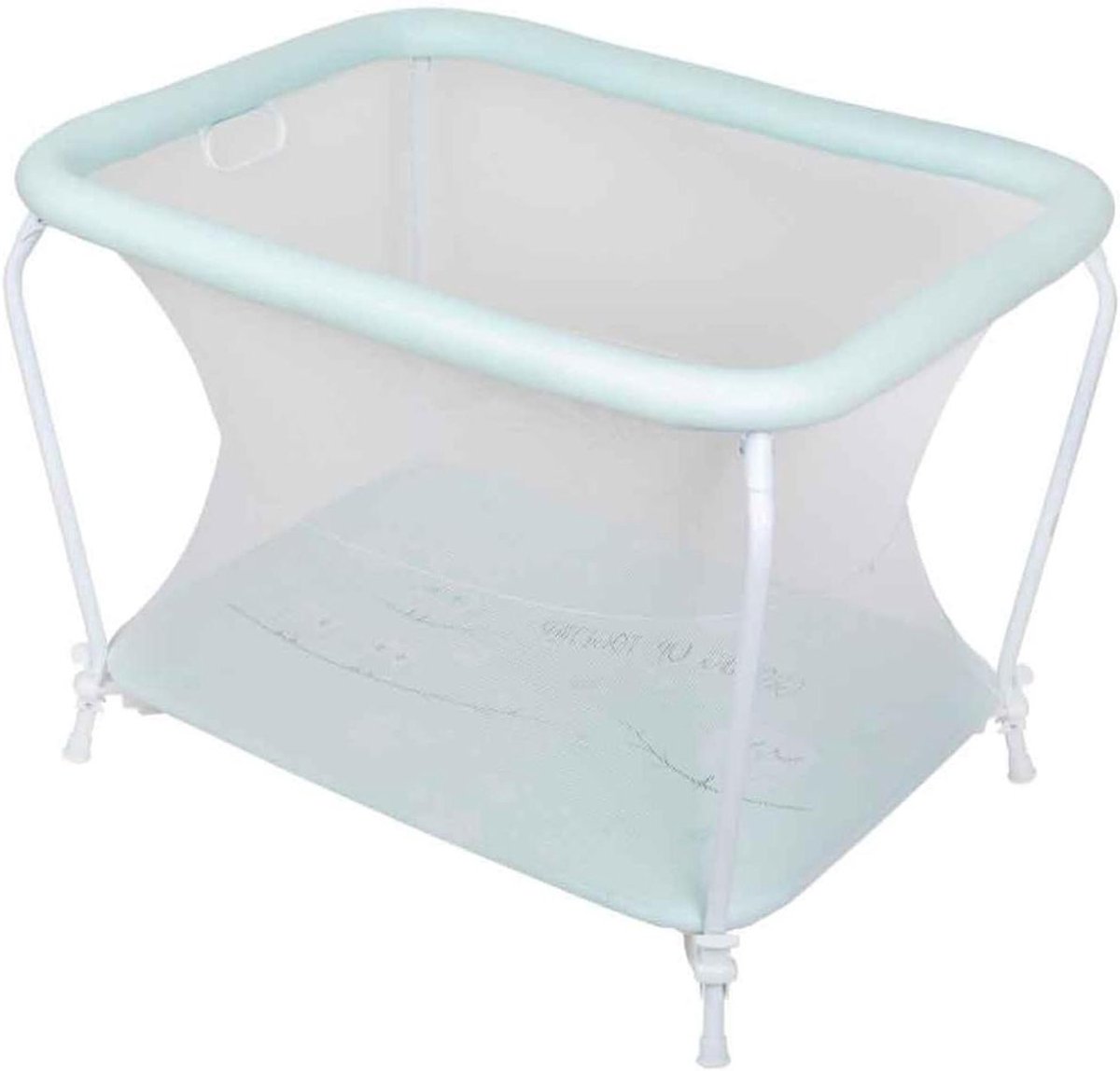 Kinderbed Parque - Babybed Peuterbed - Veilig Slapen - Met Speelpaneel - 105 x 80 cm - Mint